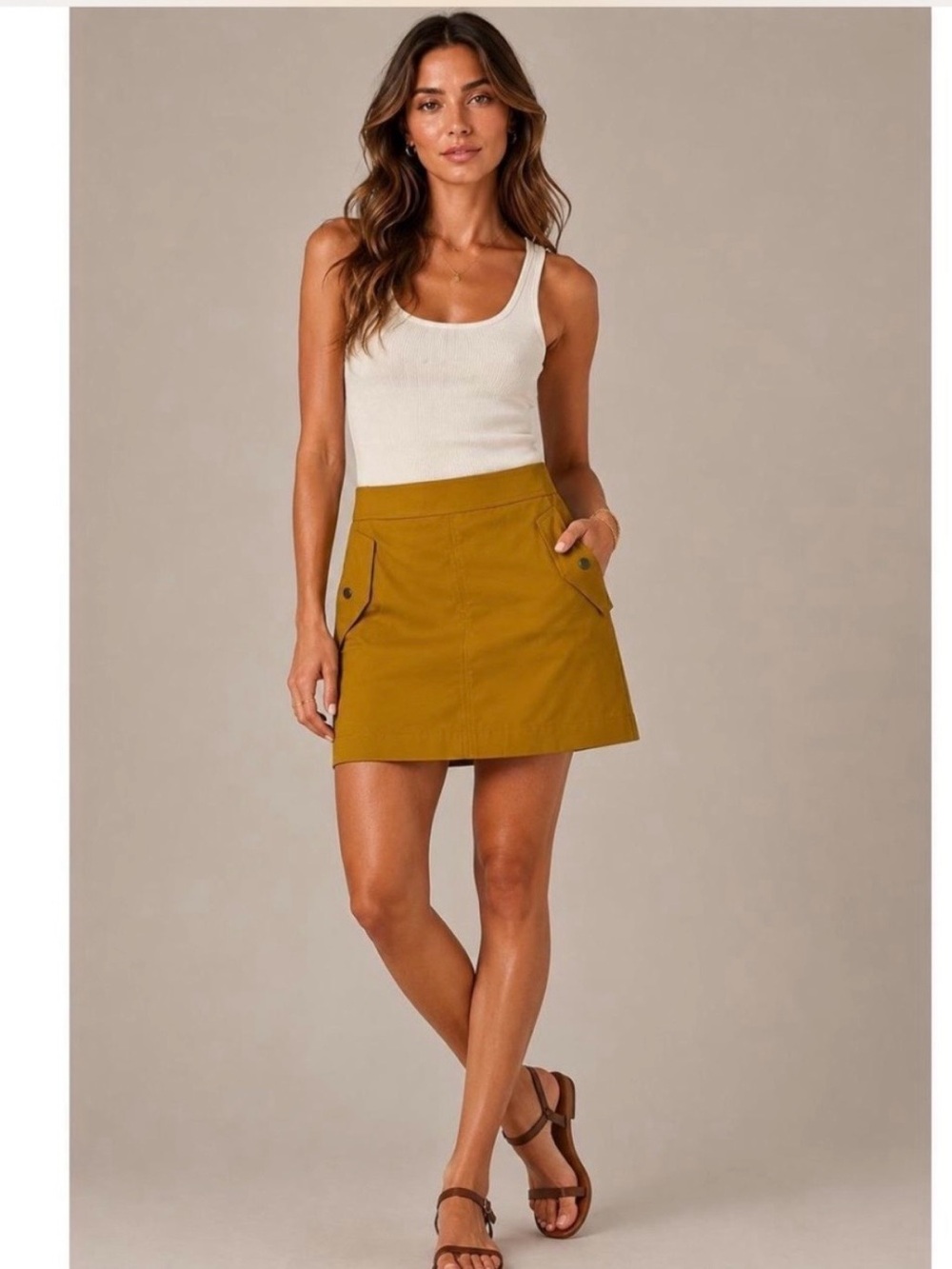 Athleta Mustard Cargo Vienna Skort with Front Pockets